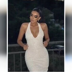 BNWT! Zara mirror halter dress